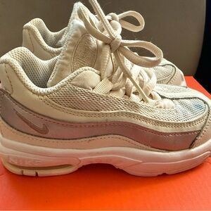 Nike Air Max Cream and White Athletic Shoes